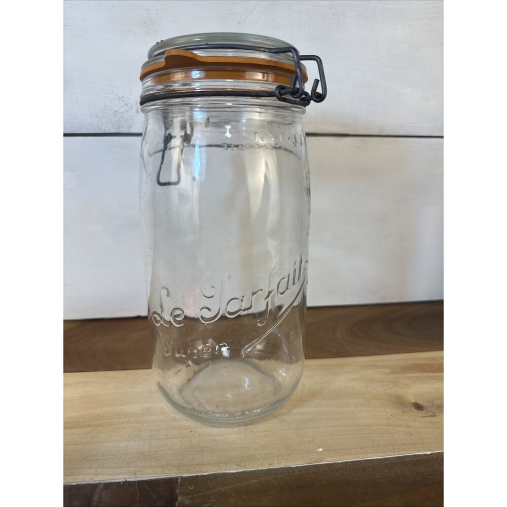 Le Parfait Super Glass Jar 1.5 Liter W/Hinged Lid Canning Storage France